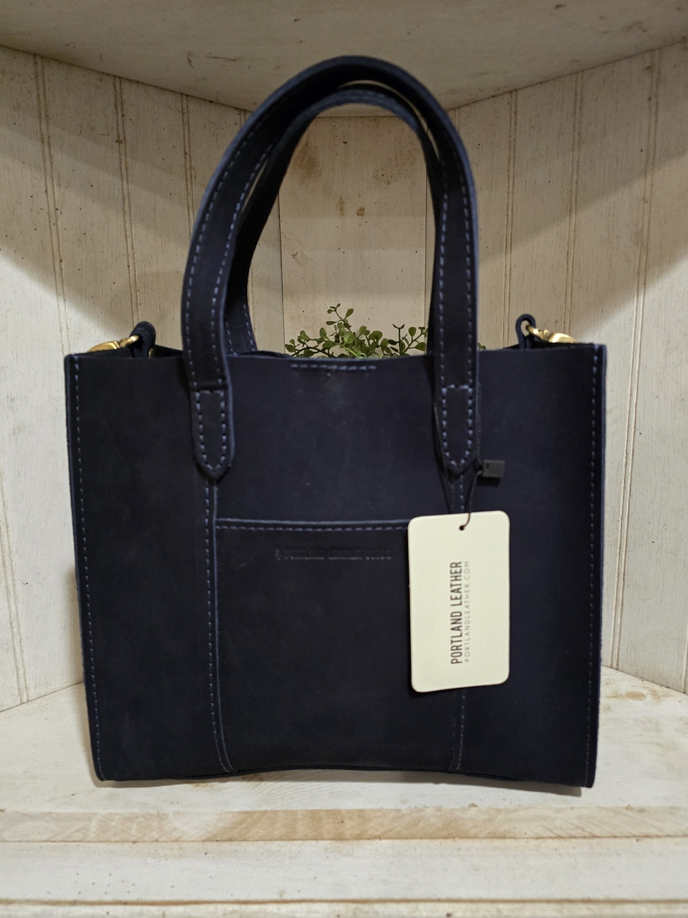 🔥Portland Leather Velvet Blue Classic Lola Crossbody Tote